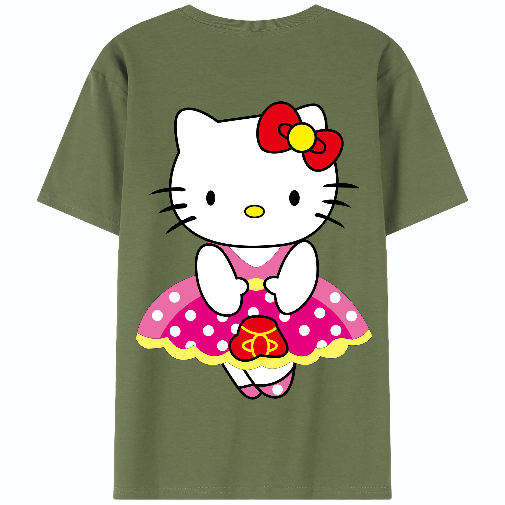 （画像用） Hello Kitty ハローキティ 綿100％半袖Tシャツ（背面プリント）